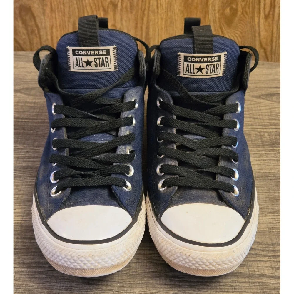 Converse Chuck Taylor All Star High Street Mid Sneakers Mens 7.5 Womens 9.5 Navy - Picture 3 of 11